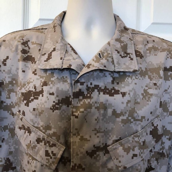 USMC Marine Corp Military Hunting Camo Shirt Jacket Button Down Med Long - Picture 7 of 17